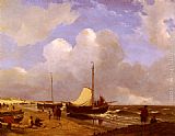 Famous Beach Paintings - Moored on the Beach
